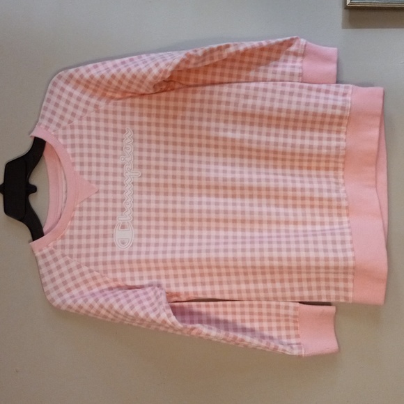 Champion Authentic Athleticwear Pink and White Checkered Top and Matching Shorts - Picture 3 of 16